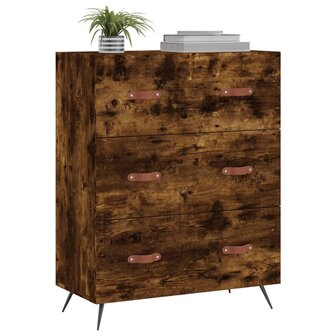 Ladekast 69,5x34x90 cm bewerkt hout gerookt eikenkleurig 3