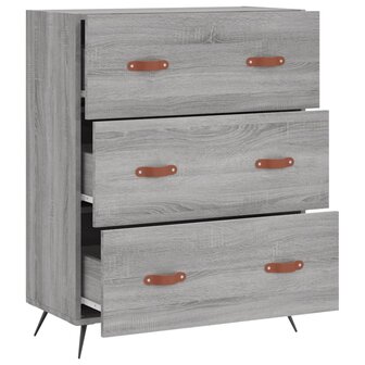 Ladekast 69,5x34x90 cm bewerkt hout grijs sonoma 6