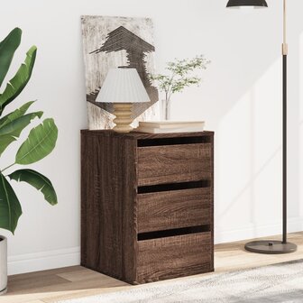 Ladekast 40x41x58 cm bewerkt hout bruin eikenkleurig 3