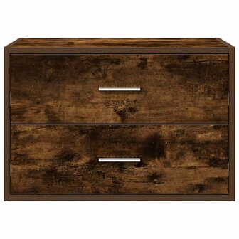 Kast met 2 lades 60x31x40 cm bewerkt hout gerookt eikenkleurig 4