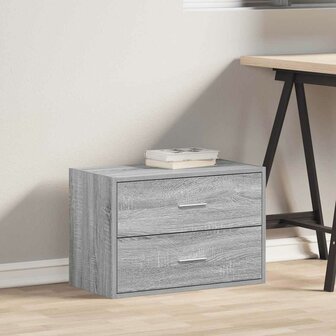 Kast met 2 lades 60x31x40 cm bewerkt hout grijs sonoma eiken 3
