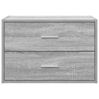 Kast met 2 lades 60x31x40 cm bewerkt hout grijs sonoma eiken 4