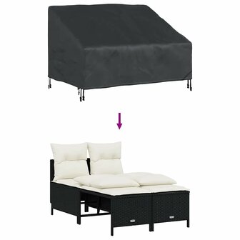 Tuinbankhoes Zwart 130 x 95 x 40 / 80 cm 210D stof 7