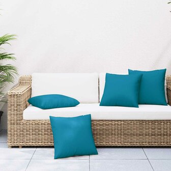Bankkussens 4 stuks Blauw 60x60 cm Stof 1