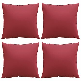 Bankkussens 4 stuks Wijnrood 60x60 cm Stof 4