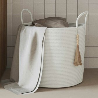 Opbergmand &Oslash; 40x35 cm katoen wit 1