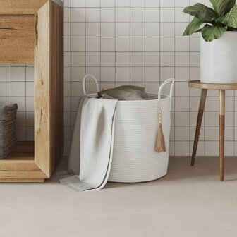 Opbergmand &Oslash; 40x35 cm katoen wit 3