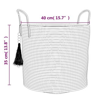 Opbergmand &Oslash; 40x35 cm katoen wit 8