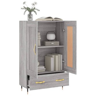 Hoge kast 69,5x31x115 cm bewerkt hout grijs sonoma eikenkleurig 4