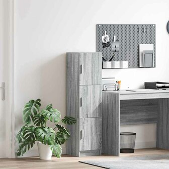 Hoge Kast Grijs sonoma 31.5 x 32 x 124 cm Bewerkt hout 1