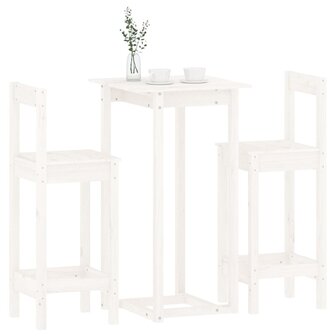 3-delige Barset massief grenenhout wit 4