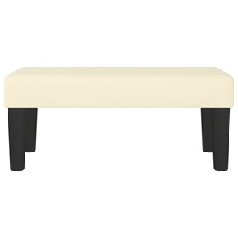 Bankje 70x30x30 cm kunstleer cr&egrave;mekleurig 3
