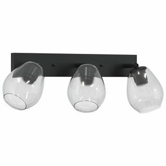 Plafondlamp met verstelbare glazen lampenkap E27 antraciet 2