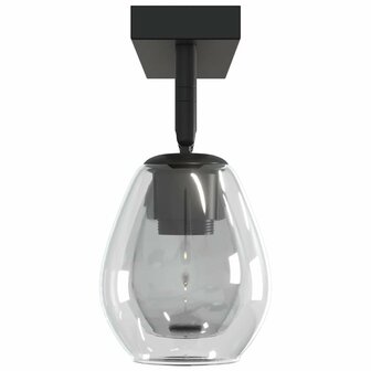 Plafondlamp met verstelbare glazen lampenkap E27 antraciet 4