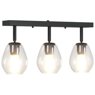 Plafondlamp met verstelbare glazen lampenkap E27 antraciet 8