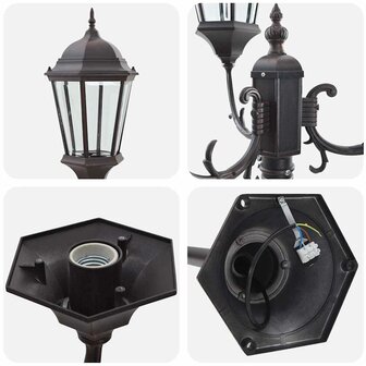 Tuin Lantaarnpaal Brons Aluminium, Glas 5