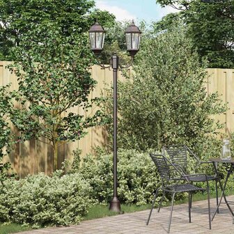 Tuin Lantaarnpaal Brons Aluminium en Glas 1