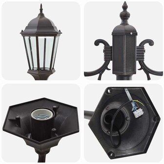 Tuin Lantaarnpaal Brons Aluminium en Glas 5