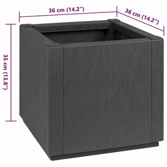 Tuin Bloempot Antraciet 36 x 36 x 35 cm Polypropyleen 8
