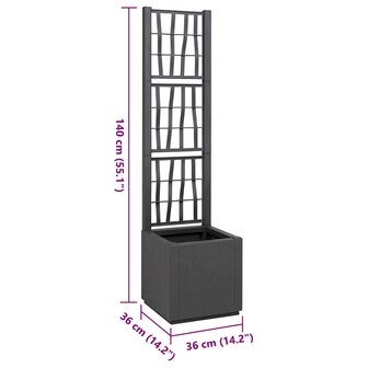 Tuin Bloempot Antraciet 36 x 36 x 140 cm Polypropyleen 8
