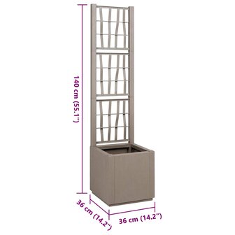 Tuin Bloempot Grijs 36 x 36 x 140 cm Polypropyleen 8