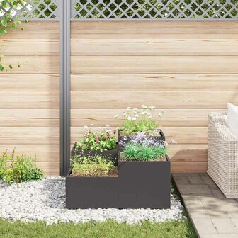 Tuin Bloempot Zwart 80 x 80 x 48 cm Staal 4
