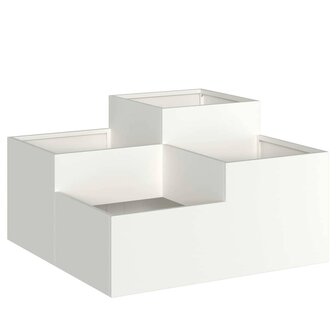 Tuin Bloempot Wit 80 x 80 x 48 cm Staal 2