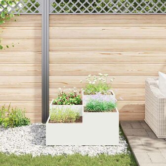 Tuin Bloempot Wit 80 x 80 x 48 cm Staal 4