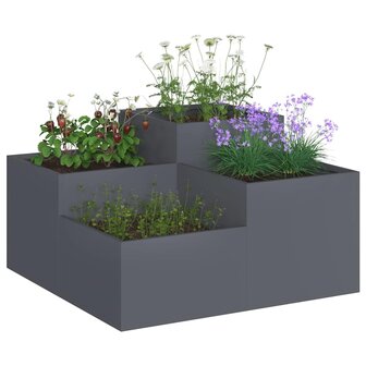 Tuin Bloempot Antraciet 80 x 80 x 48 cm Staal 3