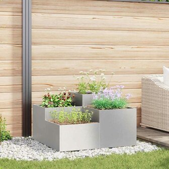 Tuin Bloempot Zilver 80 x 80 x 48 cm Roestvrij staal 1