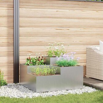 Tuin Bloempot Zilver 80 x 80 x 48 cm Gegalvaniseerd staal 1