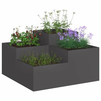 Tuin Bloempot Zwart 100 x 100 x 48 cm Staal 2