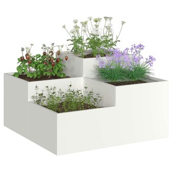 Tuin Bloempot Wit 100 x 100 x 48 cm Staal 3