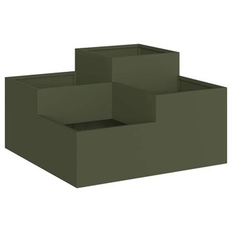 Tuin Bloempot Olijfgroen 100 x 100 x 48 cm Staal 2