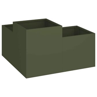 Tuin Bloempot Olijfgroen 100 x 100 x 48 cm Staal 5