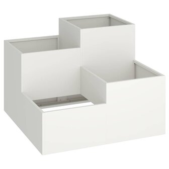 Tuin Bloempot Wit 80 x 80 x 60 cm Staal 2