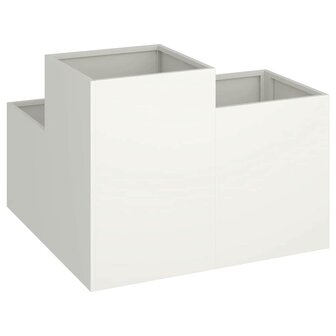 Tuin Bloempot Wit 80 x 80 x 60 cm Staal 5
