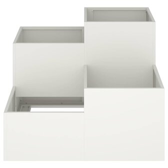 Tuin Bloempot Wit 80 x 80 x 60 cm Staal 6