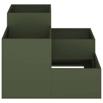 Tuin Bloempot Olijfgroen 80 x 80 x 60 cm Staal 7