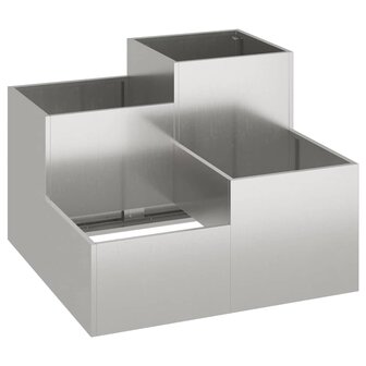 Tuin Bloempot Zilver 80 x 80 x 60 cm Roestvrij staal 2