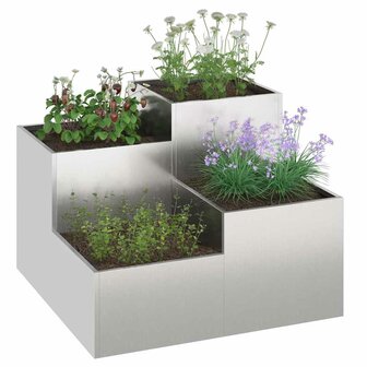 Tuin Bloempot Zilver 80 x 80 x 60 cm Roestvrij staal 3