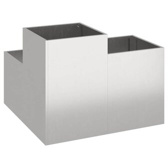 Tuin Bloempot Zilver 80 x 80 x 60 cm Roestvrij staal 5