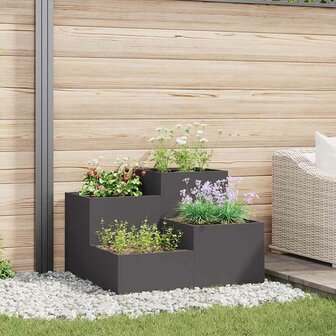 Tuin Bloempot Zwart 100 x 100 x 60 cm Staal 1