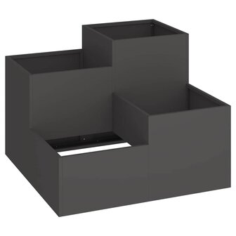 Tuin Bloempot Zwart 100 x 100 x 60 cm Staal 2