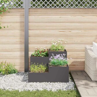 Tuin Bloempot Zwart 100 x 100 x 60 cm Staal 4