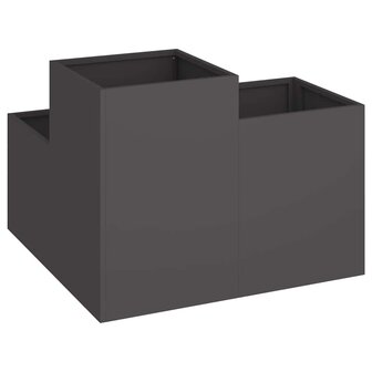 Tuin Bloempot Zwart 100 x 100 x 60 cm Staal 5