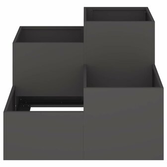 Tuin Bloempot Zwart 100 x 100 x 60 cm Staal 6
