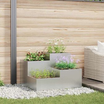 Tuin Bloempot Zilver 100 x 100 x 60 cm Gegalvaniseerd staal 1
