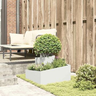 Tuin Bloempot Wit 60 x 60 x 50 cm Staal 4