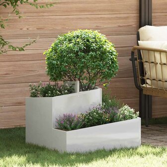 Tuin Bloempot Zilver 60 x 60 x 50 cm Roestvrij staal 1